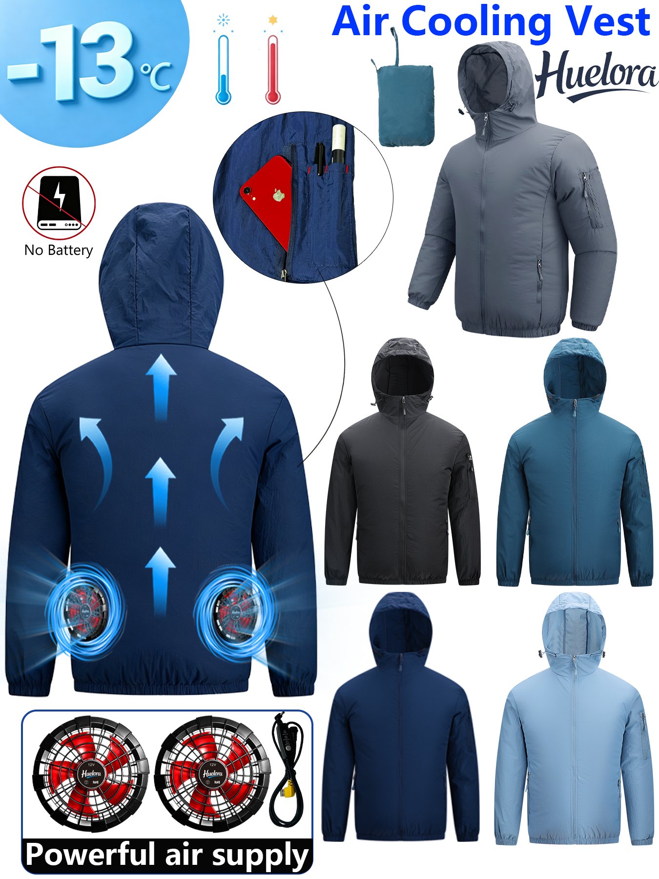 Fishing Hoodie - Jaqueta Masculina com Capuz e Resfriamento
