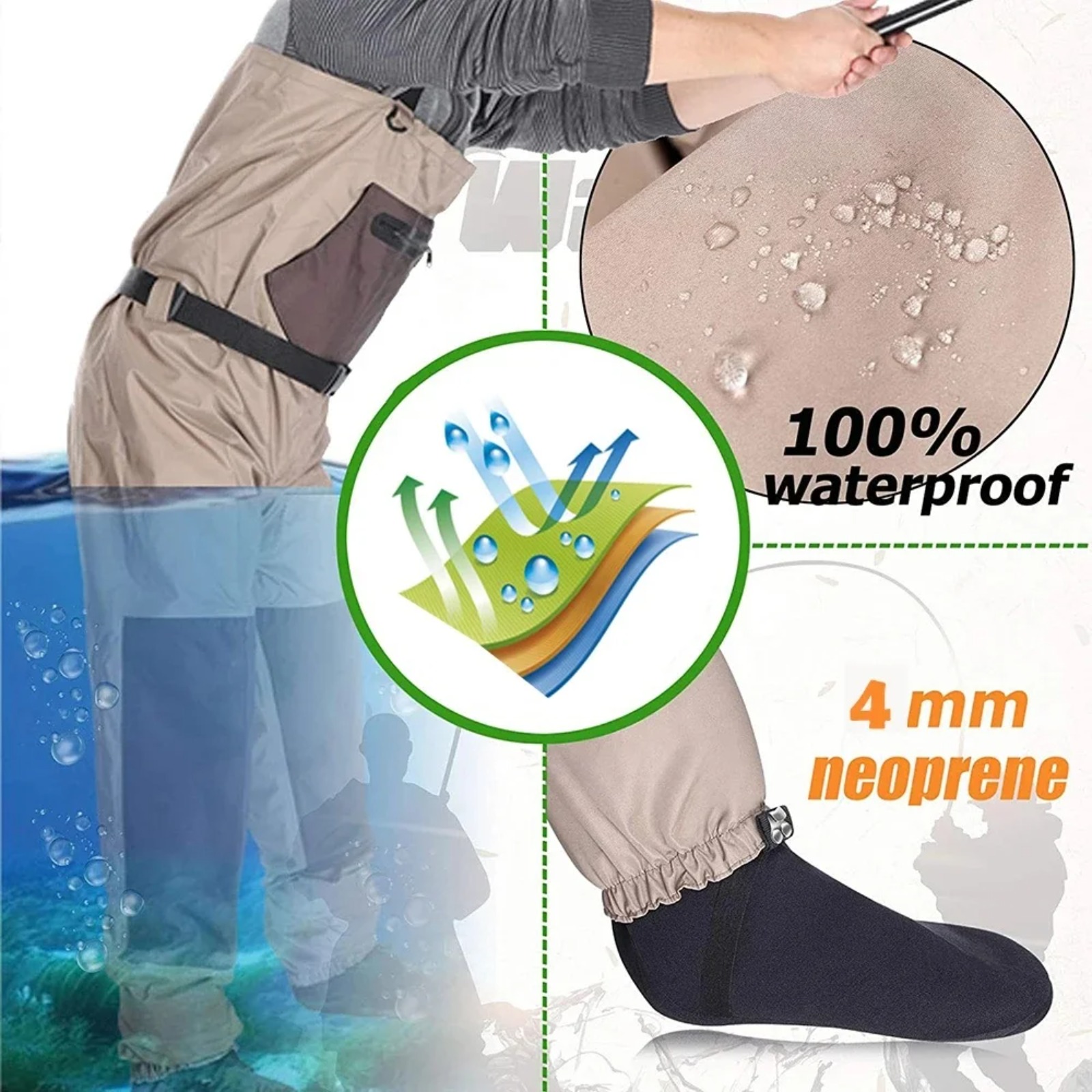 Goture Waders de Pesca com 3 C - Fishing Waders avaliação e preço