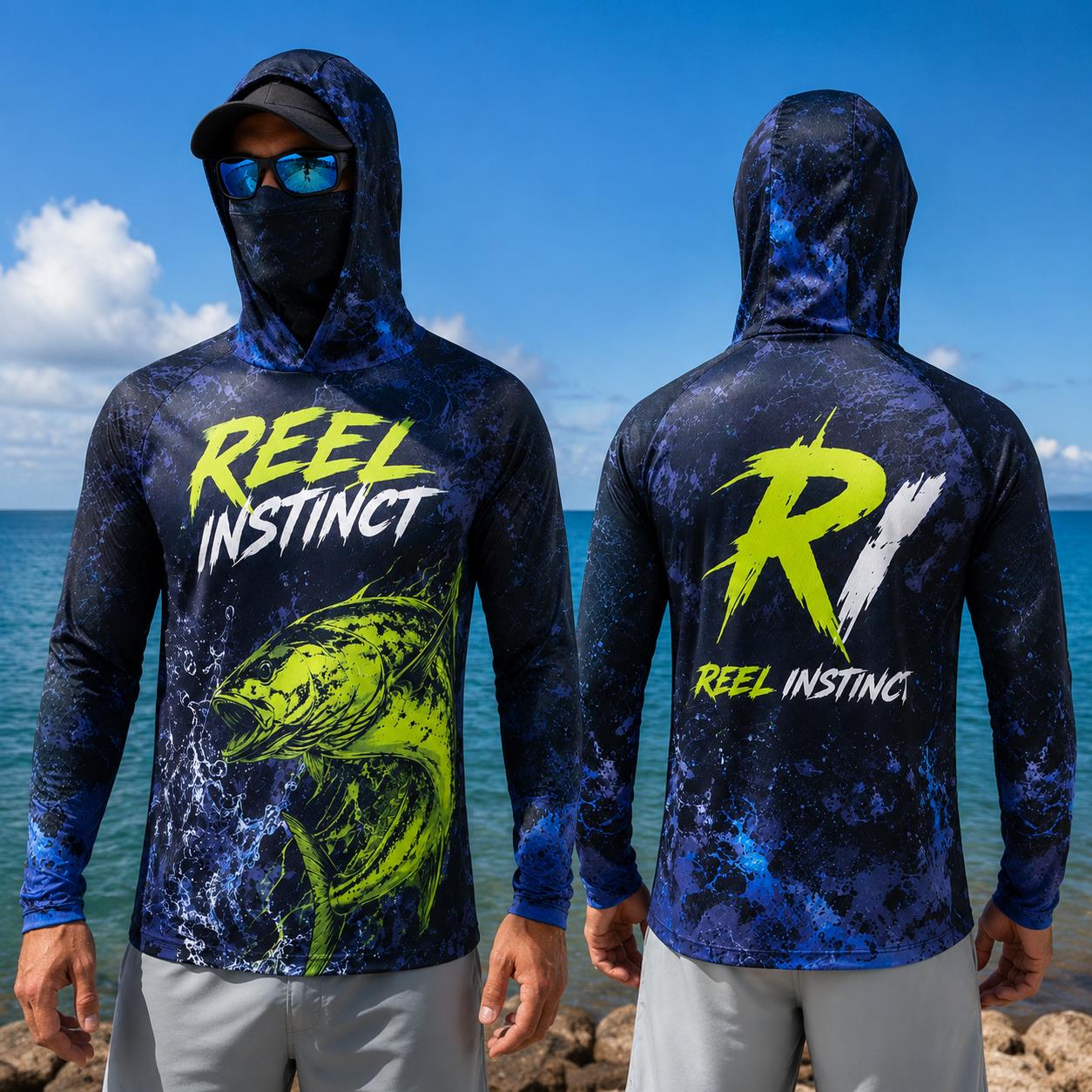 Camisa de Pesca com Capuz para - Fishing Mask Sun Protection avaliação e preço