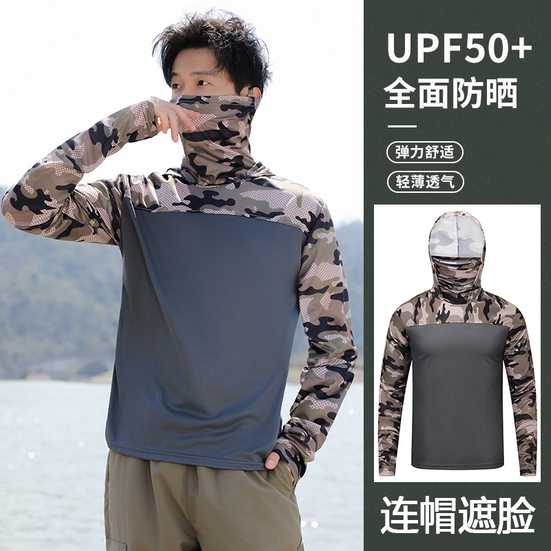 Camisa de Pesca Masculina com  - Fishing Mask Sun Protection avaliação e preço