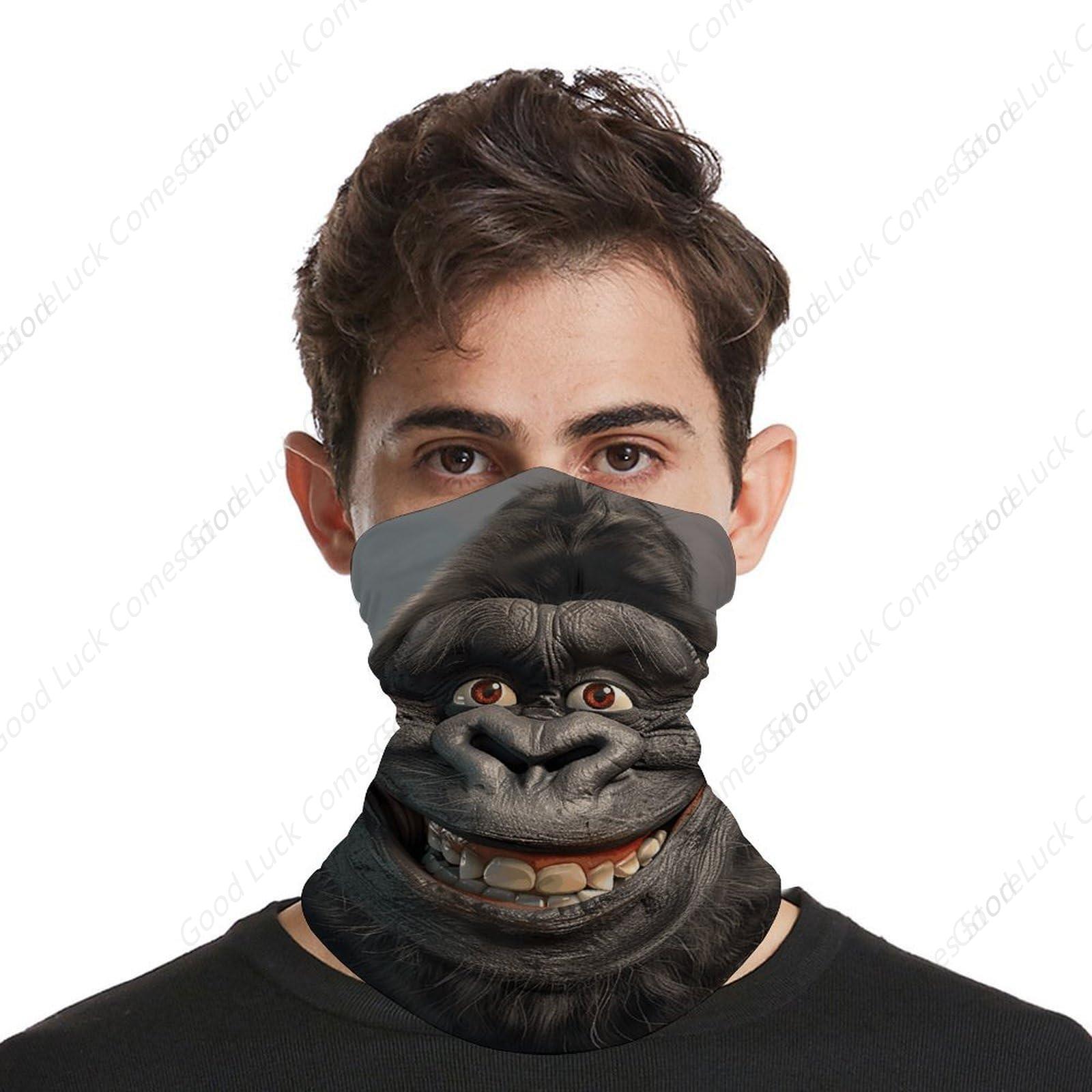 Sorrindo gorila foto bandana v - Fishing Mask Sun Protection avaliação e preço